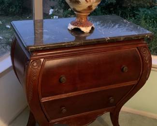 Bombay 2 drawer cabinet                                                                                  hand painted ceramic vase - made in Spain, one of a kind very beautiful piece with artist's sign