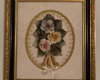 beautiful ceramic flower frame - made in Italy