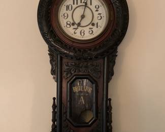 antique clock with skelton key