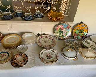 mixed porcelains - made in England, France, USA, Mexice.  Royal Dulton, Limorge,,,,.
