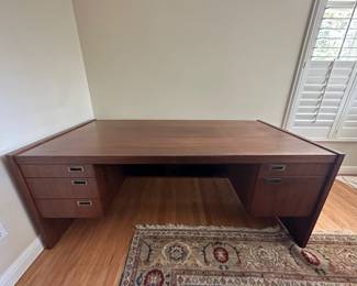 Mid Century Modern Walnut 6 foot wide Executive Desk