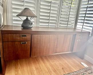 Mid Century Modern Walnut 6 foot wide Credenza