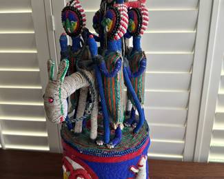 African Yoruba Ceremonial Beaded Crown
