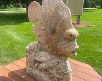 Large 300 lbs. Stone Fish Approx. Measurements 36" tall x 24" long x 12" wide. 