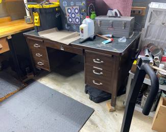 Vintage Metal Office Desk from General Motors 