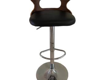 Wood and leather bar stools (2)