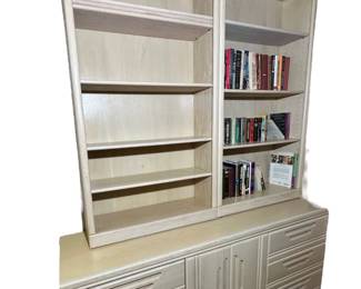 Credenza and shelves for office suite