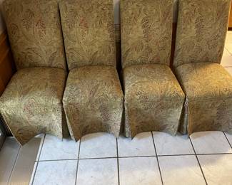 Four Gold Elegant High Back Chairs