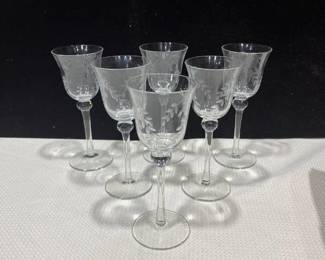 Set of six vintage Crystal aperitif glasses