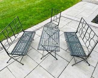 Children's Metal Bench/Table Set 