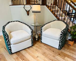 Pair of Bucket Swivel Chairs 