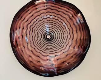 Large Hand Blown Glass Bowl 