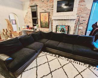 Down filled cushion sectional sofa. 