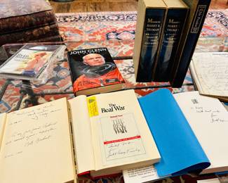 Signed First Editions.  Erin Brockovich Screenplay, John Glenn, FDR President's Birthday Ball,  "The Real War" by Richard Nixon and many others