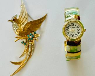 Boucher brooch and Xanadu watch