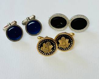 Cufflinks, including "presidential pair" (lower)
