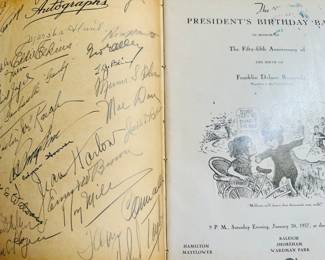 Autographed FDR Birthday Ball including Jean Harlow