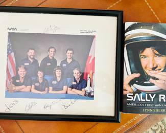 NASA Memorabilia signed space shuttle crew photo, including Sally Ride