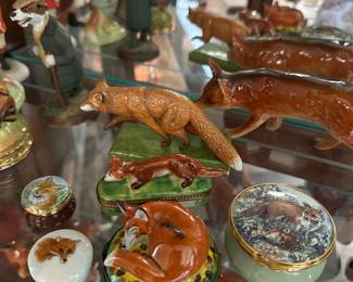 Fox figurines and trinket boxes