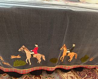 Hunt Scene Applique holiday tablecloth