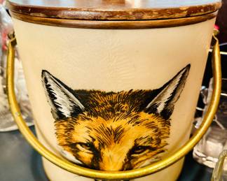 Hand painted vintage ice bucket