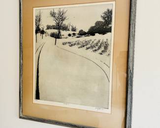 Peter Milton (American b. 1930) "February 1st".  Etching.  Signed and numbered.