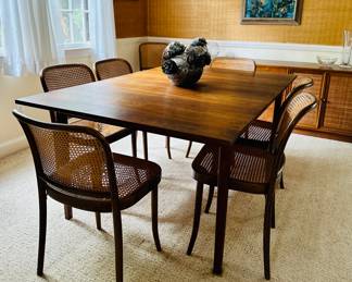 Josef Hoffman for Stendig Cane Dining Chairs (eight available, six in good condition)