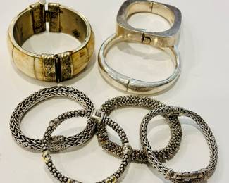 Cuffs and sterling silver bracelets, including John Hardy, Lagos, Mexican silver