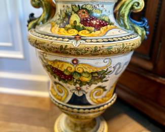 Italian Ceramic Oversize Urn with lid