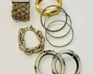Cuff and bangle bracelets, including Alexis Bitter (bottom)