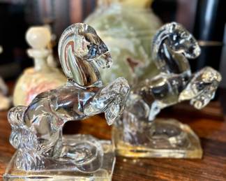 Mid Century Glass Bookends