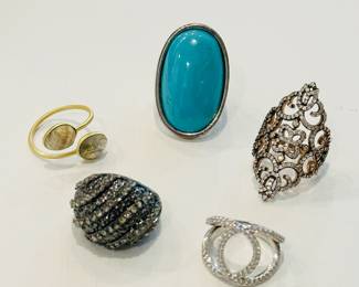 Fashion jewelry rings, sizes 6 1/2 and 7