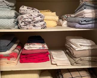 Linens:  Quilts, blankets, Queen and King sheet sets