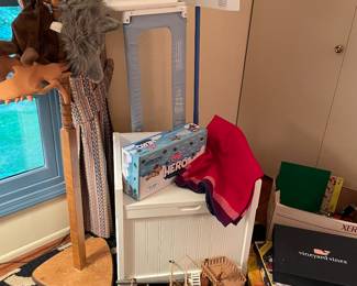 Storage chest, twin bed railing, children's coat rack, games and more!