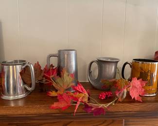 Pewter and stainless mugs