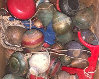 Vintage/antique wooden tops 