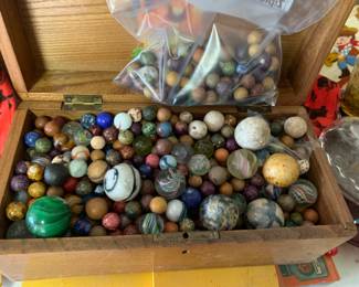 Civil war era clay marbles  & vintage glass marbles. 