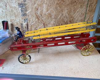 Antique Kingsbury 1920 fire engine pressed steel & wood. 