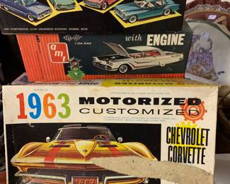 AMT 1960’s model cars. Mostly put together. 