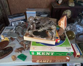 Vintage roller skates & games 