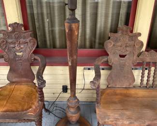 Antique Wood Floor Lamp