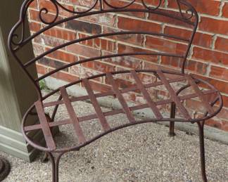 Wrought iron garden bench