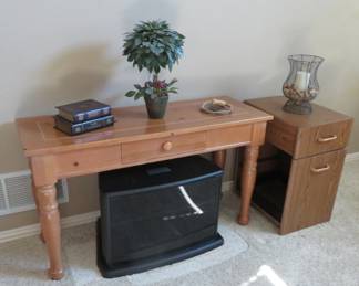Several pieces of Broyhill Fontana furniture - console table shown here