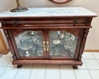 Pulaski Marble Top Lighted Curio Cabinet