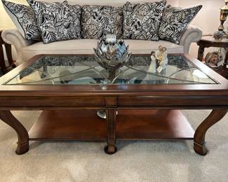 Hooker Leaded Glass Top Coffee Table