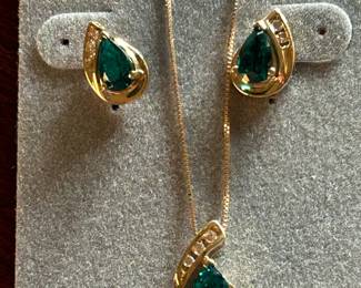Emerald and Diamond Earrings