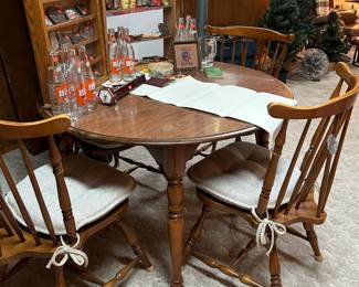Table and 4 Fiddle Back Chairs