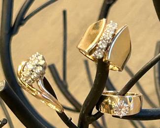 Gold and Diamond Rings