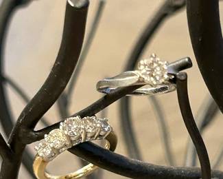 Gold and Diamond Rings