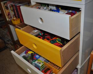 Drawers full of stationery supplies, scissors, punches, stamps, pens/pencils/markers, tape, staples, and so much more!